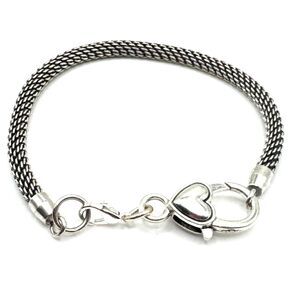 Brighton Beverly Glam Mesh Charms/Beads Bracelet W/  Non-Brand Heart Clasp 9”